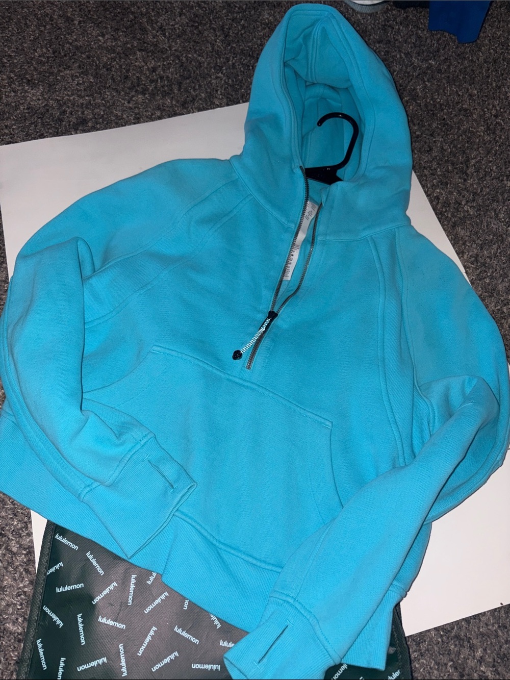 lululemon athletica scuba hooded Bright Turquoise Half-Zip Hoodie